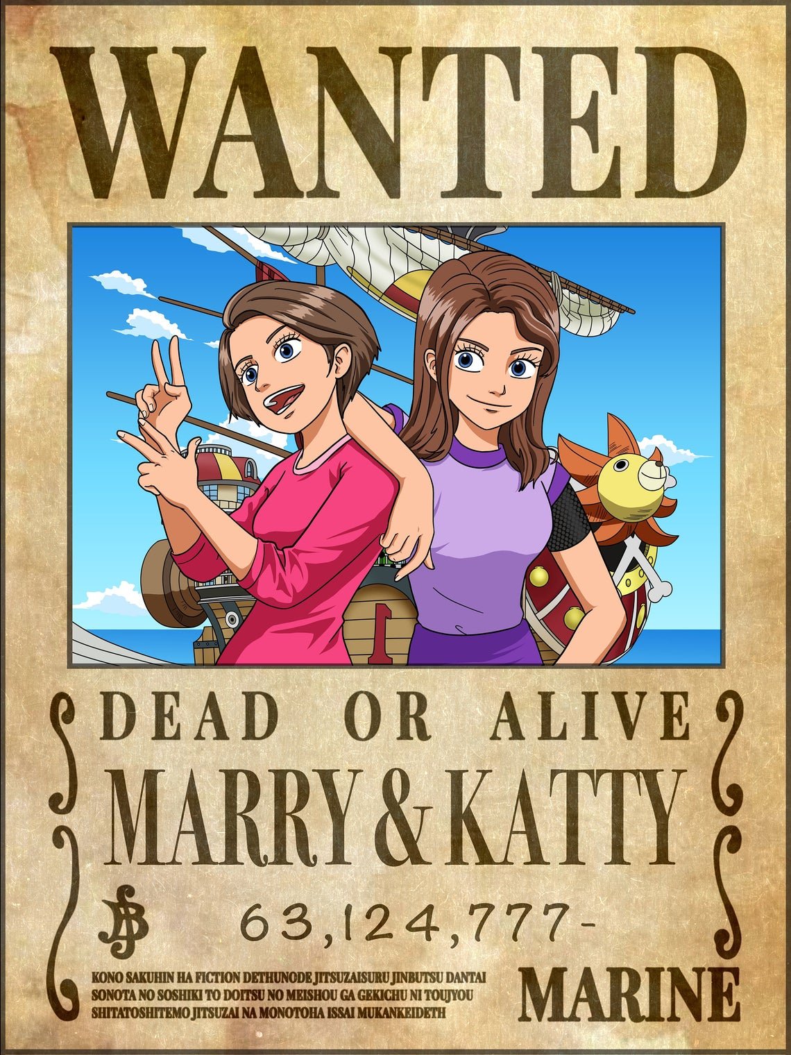 Portrait Personnalisé One Piece - Cartoonova